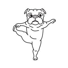 Pug head. Linear graphics.