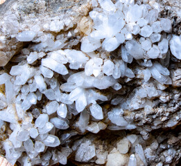 Detail of the crystalline quartz rock structure