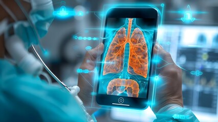 Apps for Tracking and Managing Chronic Lung Diseases with Health Care Recommendations. Concept Health Apps, Chronic Lung Diseases, Tracking, Management, Health Care Recommendations
