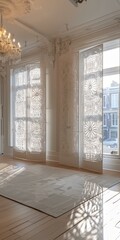 b'Laser-cut curtains inspired by 17th-century lace'