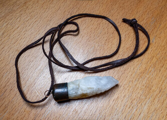 A precious magical silica crystal pendant charged with positive energy to protect the chakras
