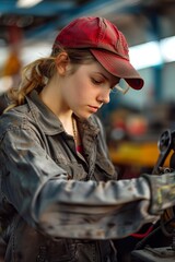 woman working as mechanic 