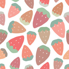 Cute strawberries seamless fabric design pattern