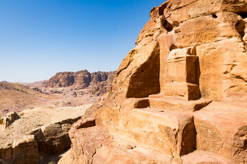 A view of the archeological site of Petra in Jordan