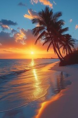 b'Tropical Beach Sunset'