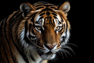 Fototapeta premium Portrait of a Tiger with a black background - HD Images 