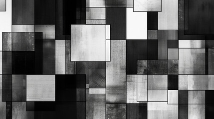 Geometric patterns of squares and rectangles forming a seamless backdrop against a monochrome canvas.