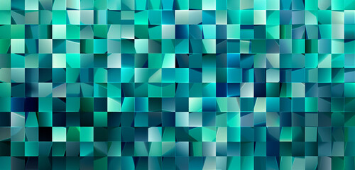 Soothing blend of navy and aqua squares in a tranquil, coastal vector.