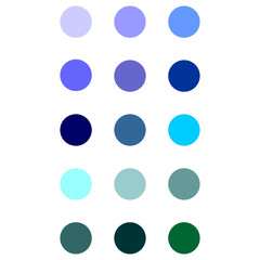 Color palette. Table color shades. Harmony. Trend. Vector illustration. Chart. Print a Test Page. Color Number or Name. RGB, CMYK, HEX HTML codes.