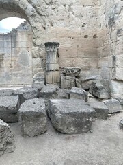 Ancient Roman architecture Emperor Augustus amphitheatre 1 century BC  Arles, France UNESCO World...