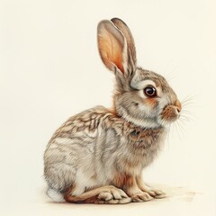 Obraz premium b'A cute bunny rabbit sits on a white background'