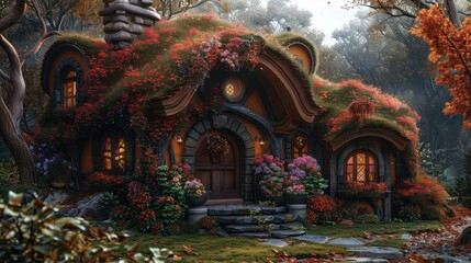 fairy Magic green  house in the forest