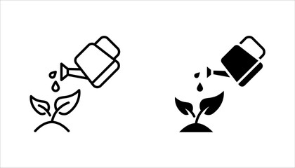 Gardening vector icon set, watering symbol. Modern, vector illustration on white background © Ainul