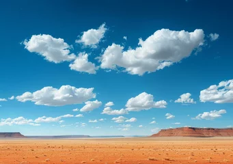 Poster b'Desert landscape with blue sky and clouds' © Adobe Contributor