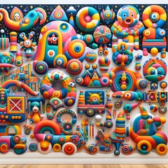 Vibrant Abstract Colorful Toy Collection Explore Creative Delights