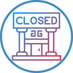 Closed Sign Icon Style