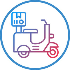 Delivery On Bike Icon Style