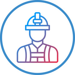 Firefighter Male Icon Style