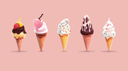 Ice cream different flavors vector illustration Vector