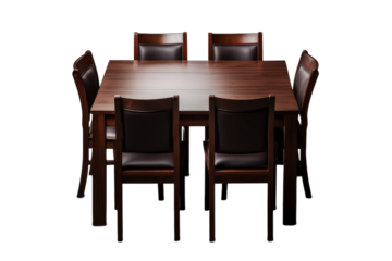 A Gathering of Wooden Thrones. On a White or Clear Surface PNG Transparent Background.