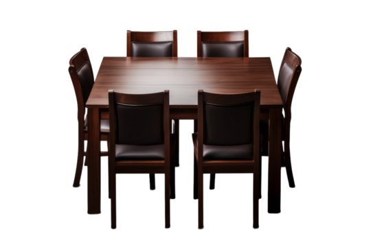 A Gathering of Wooden Thrones. On a White or Clear Surface PNG Transparent Background.