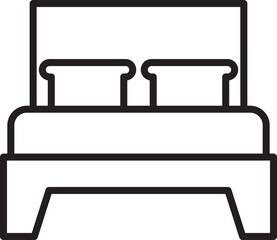 Bed Icon Line Illustration
