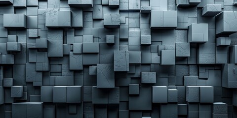 A wall made of gray blocks with a gray background