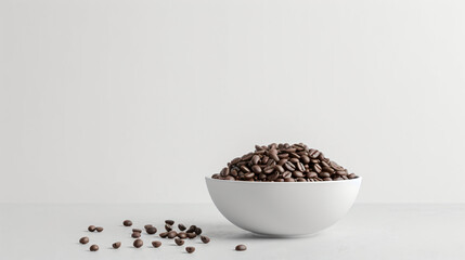 Aromatic Artistry: Minimalist Composition of Coffee Beans in a White Bowl