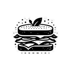 Sandwich Silhouette Clipart - Easy Graphic Addition, Sandwich Illustration
