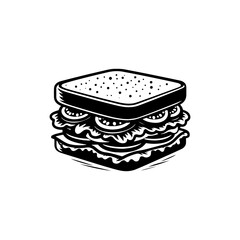 Classic Sandwich Silhouette for Your Creative Needs - Minimallest Sandwich Vector
