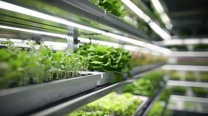 High-tech farm interior with advanced farming equipment.