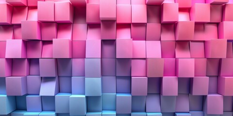 Pink and blue cubes arranged in a pattern