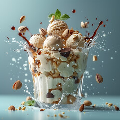 Cup of Ice Cream With Nuts