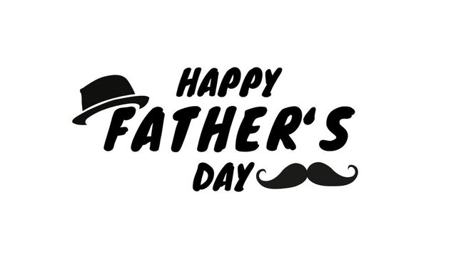 Text animation of Happy father day, celebrate Happy Father's Day on June 18th.Happy father's day, fathers day , world father day, celebration
