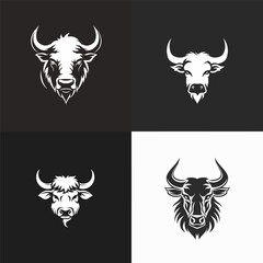 Bull head logo design vector illustration template