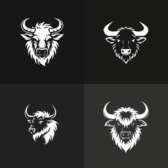 Bull head logo design vector illustration template