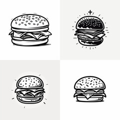 Burger logo design vector illustration template