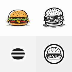 Burger logo design vector illustration template