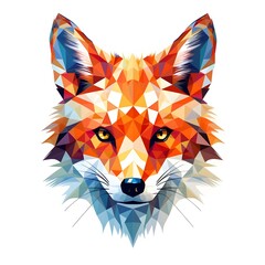 Abstract Geometric Fox: A modern, geometric fox design with bold shapes and lines