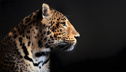 Leopard head on dark background