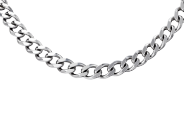 Shimmering Serenity: A Silver Chains Dance on a White Canvas. On a White or Clear Surface PNG Transparent Background.