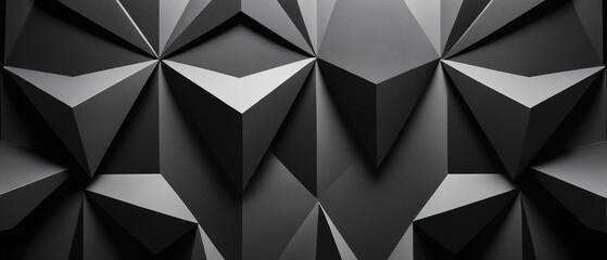 Abstract, 3D, grey and black wallpaper of lines and geometric polygon shapes, light and shadow