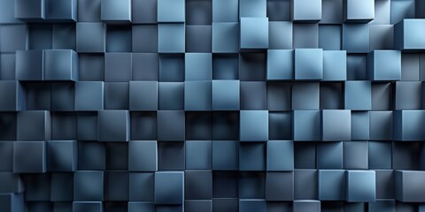 A blue wall made of cubes