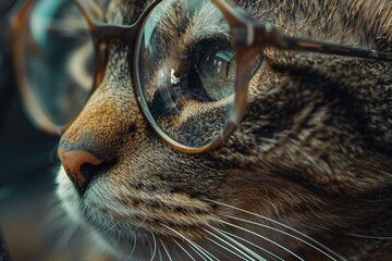 A blend of Close-up Portraits of cats and Technology gadgets, highlighting intricate details and design, in Documentary, Editorial, Magazine Photography Style