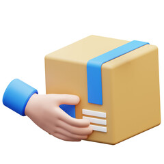 3d illustration hand and package