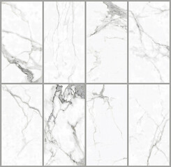 White marble random tiles preview, a set of luxury wall and floor tile designs, classic flooring design, unique different patterns for multipurpose uses, high-resolution image group
