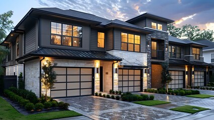 Contemporary Townhomes Nestled in Nature in Humble, Texas. Concept Modern Architecture, Natural Surroundings, Luxury Living, Charming Neighborhoods