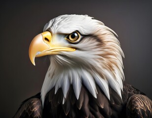 Obraz premium Bald eagle head on dark background
