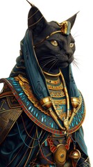 Cat costumes wearing Cleopatra surrealism wallpaper animal portrait mammal.