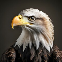 Obraz premium Bald eagle head on dark background